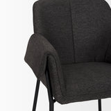 Brently Dining Chair w/ Gray Fabric & Matte Black Metal Legs, Set of 2 from Mercana - Luna Furniture