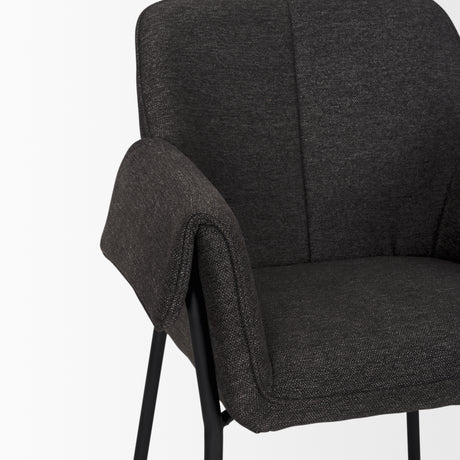 Brently Dining Chair w/ Gray Fabric & Matte Black Metal Legs, Set of 2 from Mercana - Luna Furniture