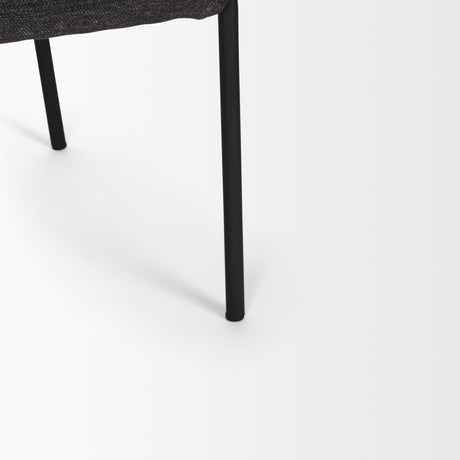 Brently Dining Chair w/ Gray Fabric & Matte Black Metal Legs, Set of 2 from Mercana - Luna Furniture