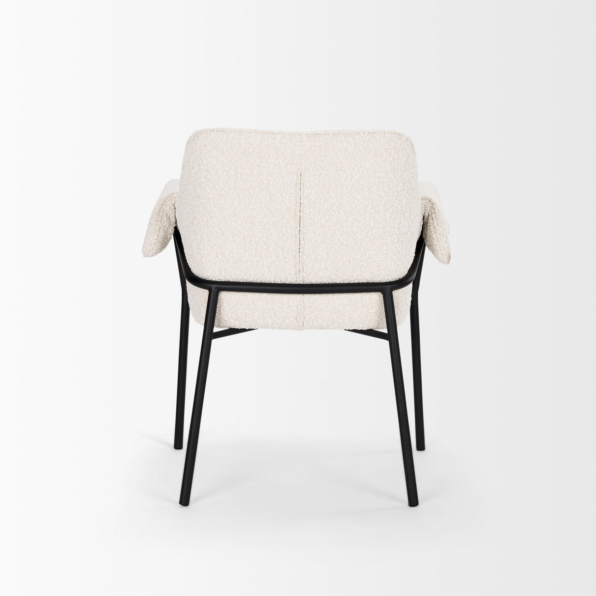Brently Dining Chair w/ Cream Boucle Fabric & Matte Black Metal Legs, Set of 2 from Mercana - Luna Furniture