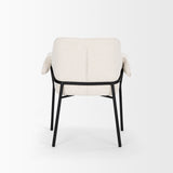 Brently Dining Chair w/ Cream Boucle Fabric & Matte Black Metal Legs, Set of 2 from Mercana - Luna Furniture