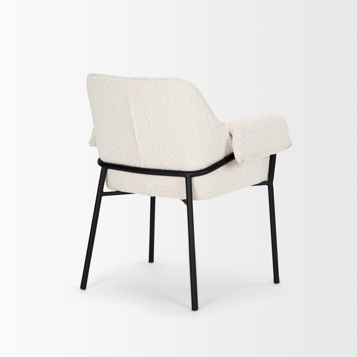 Brently Dining Chair w/ Cream Boucle Fabric & Matte Black Metal Legs, Set of 2 from Mercana - Luna Furniture