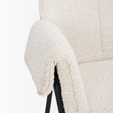 Brently Dining Chair w/ Cream Boucle Fabric & Matte Black Metal Legs, Set of 2 from Mercana - Luna Furniture