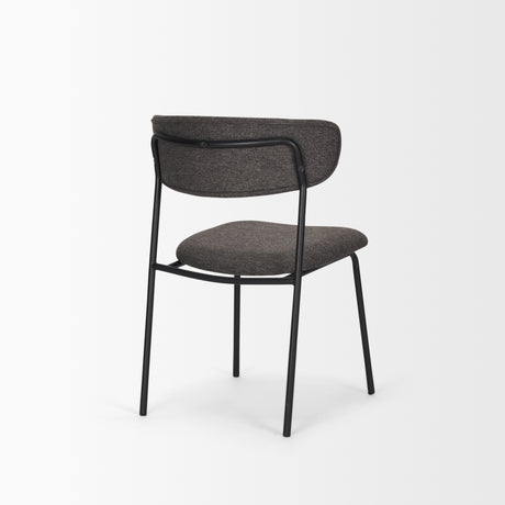 Corey Dining Chair w/ Gray Fabric & Matte Black Metal, Set of 2 from Mercana - Luna Furniture