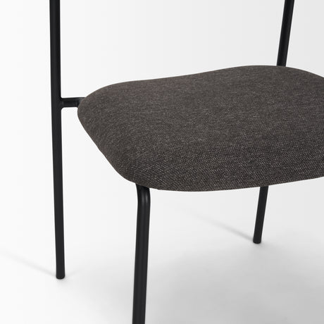 Corey Dining Chair w/ Gray Fabric & Matte Black Metal, Set of 2 from Mercana - Luna Furniture