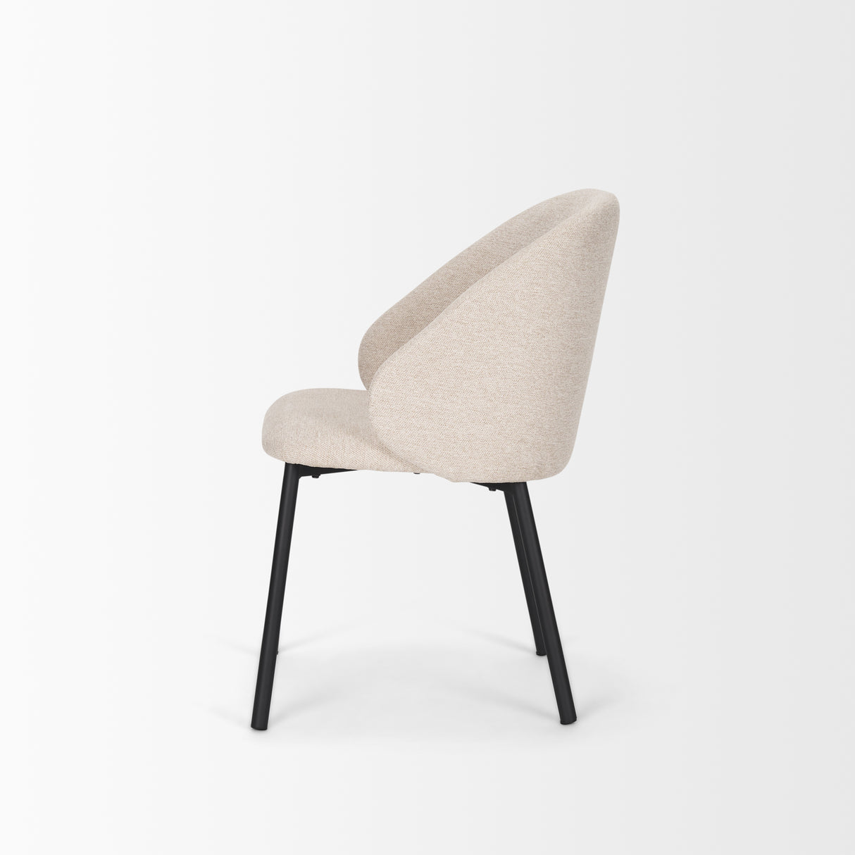 Shannon Dining Chair w/ Oatmeal Fabric & Matte Black Metal, Set of 2 from Mercana - Luna Furniture