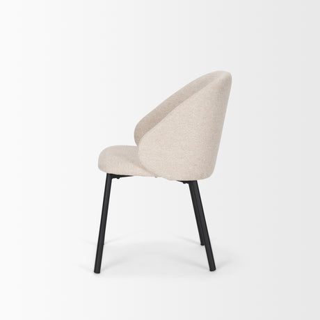 Shannon Dining Chair w/ Oatmeal Fabric & Matte Black Metal, Set of 2 from Mercana - Luna Furniture