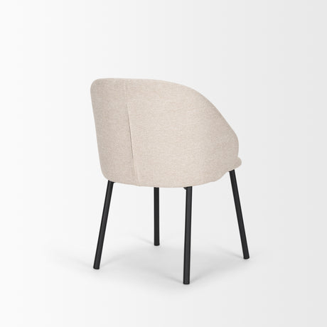 Shannon Dining Chair w/ Oatmeal Fabric & Matte Black Metal, Set of 2 from Mercana - Luna Furniture
