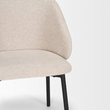 Shannon Dining Chair w/ Oatmeal Fabric & Matte Black Metal, Set of 2 from Mercana - Luna Furniture