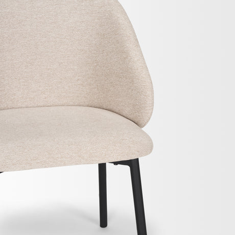 Shannon Dining Chair w/ Oatmeal Fabric & Matte Black Metal, Set of 2 from Mercana - Luna Furniture