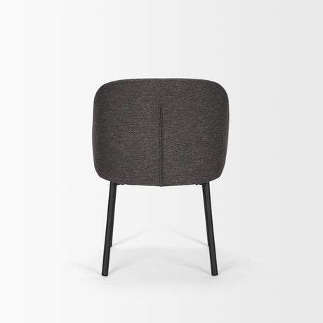 Shannon Dining Chair w/ Gray Fabric & Matte Black Metal, Set of 2 from Mercana - Luna Furniture