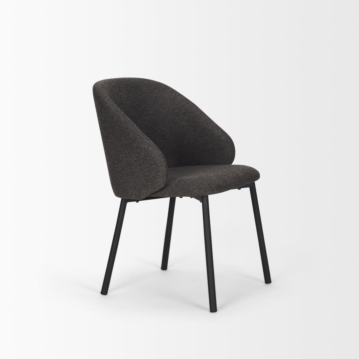 Shannon Dining Chair w/ Gray Fabric & Matte Black Metal, Set of 2 from Mercana - Luna Furniture