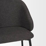 Shannon Dining Chair w/ Gray Fabric & Matte Black Metal, Set of 2 from Mercana - Luna Furniture