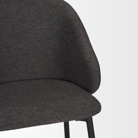 Shannon Dining Chair w/ Gray Fabric & Matte Black Metal, Set of 2 from Mercana - Luna Furniture