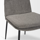 Eve Dining Chair w/ Gray Fabric & Matte Black Metal, Set of 2 from Mercana - Luna Furniture