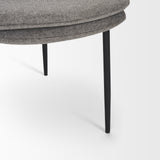 Eve Dining Chair w/ Gray Fabric & Matte Black Metal, Set of 2 from Mercana - Luna Furniture
