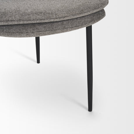 Eve Dining Chair w/ Gray Fabric & Matte Black Metal, Set of 2 from Mercana - Luna Furniture