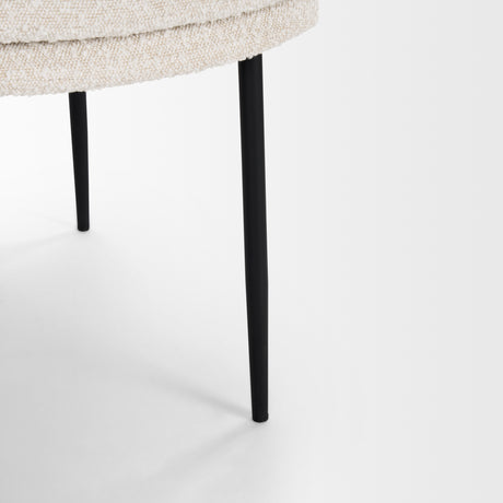 Eve Dining Chair w/ Cream Boucle Fabric & Matte Black Metal, Set of 2 from Mercana - Luna Furniture