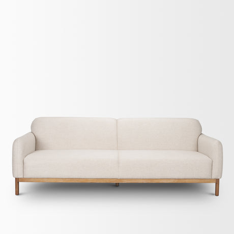 Hale Sofa W/ Medium Brown Wood and Oatmeal Fabric from Mercana - Luna Furniture