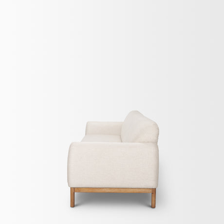 Hale Sofa W/ Medium Brown Wood and Oatmeal Fabric from Mercana - Luna Furniture