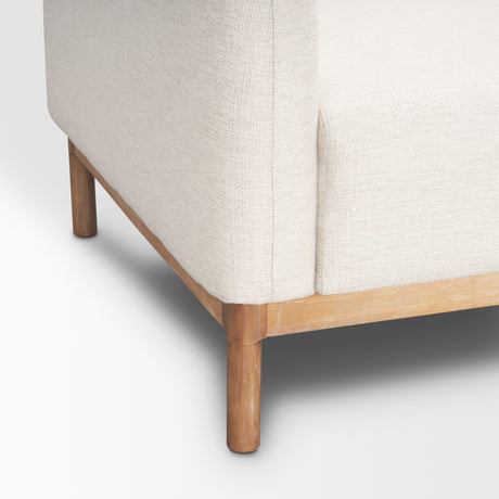 Hale Sofa W/ Medium Brown Wood and Oatmeal Fabric from Mercana - Luna Furniture