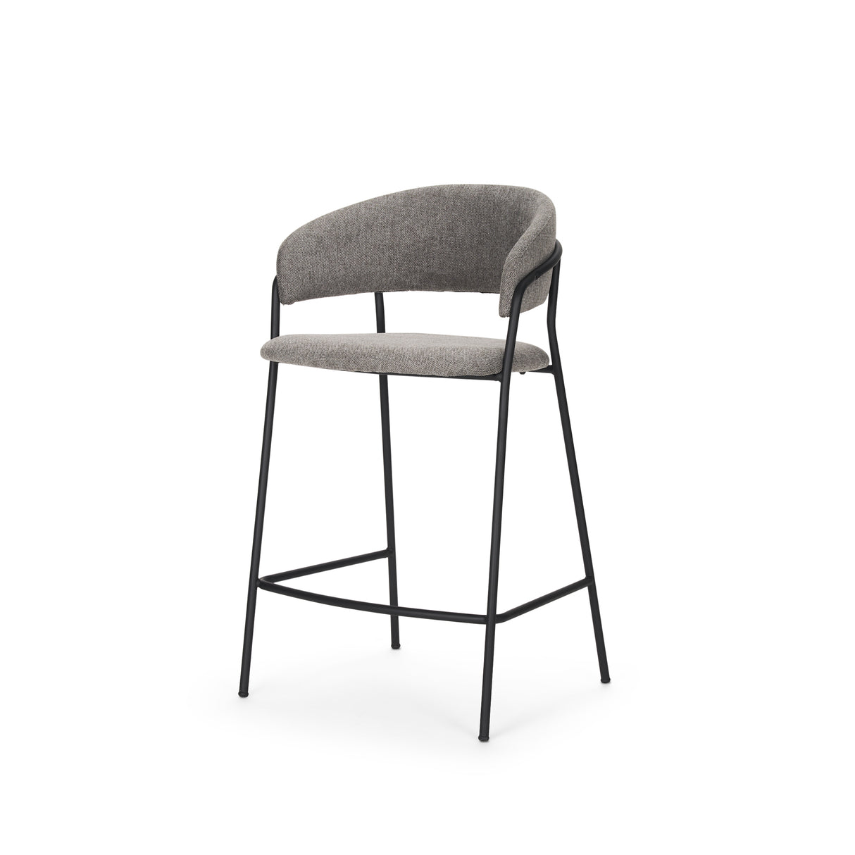 Carolyn Counter Stool w/ Gray Fabric & Matte Black Metal from Mercana - Luna Furniture