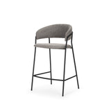 Carolyn Counter Stool w/ Gray Fabric & Matte Black Metal from Mercana - Luna Furniture