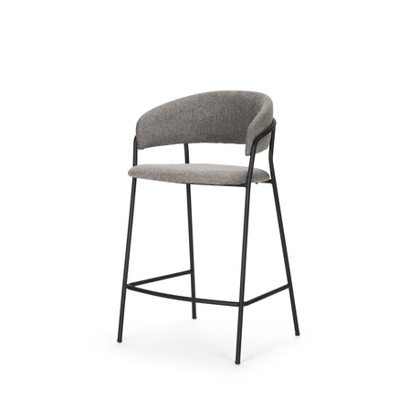 Carolyn Counter Stool w/ Gray Fabric & Matte Black Metal from Mercana - Luna Furniture