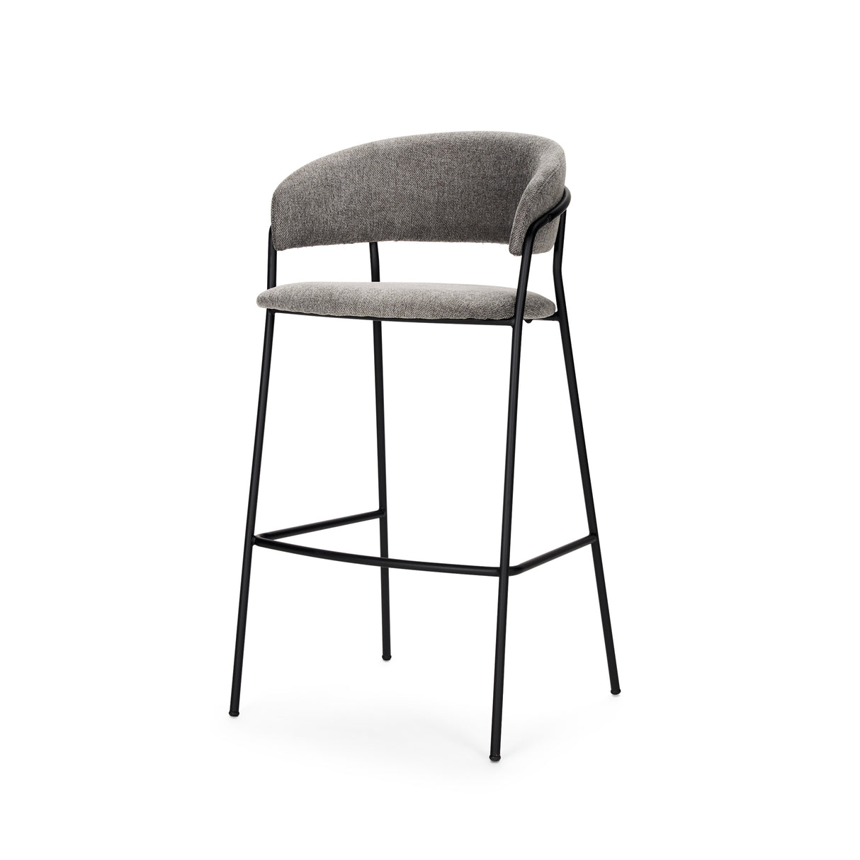 Carolyn Bar Stool w/ Gray Fabric & Matte Black Metal from Mercana - Luna Furniture