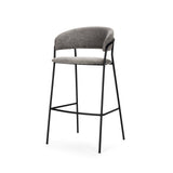 Carolyn Bar Stool w/ Gray Fabric & Matte Black Metal from Mercana - Luna Furniture