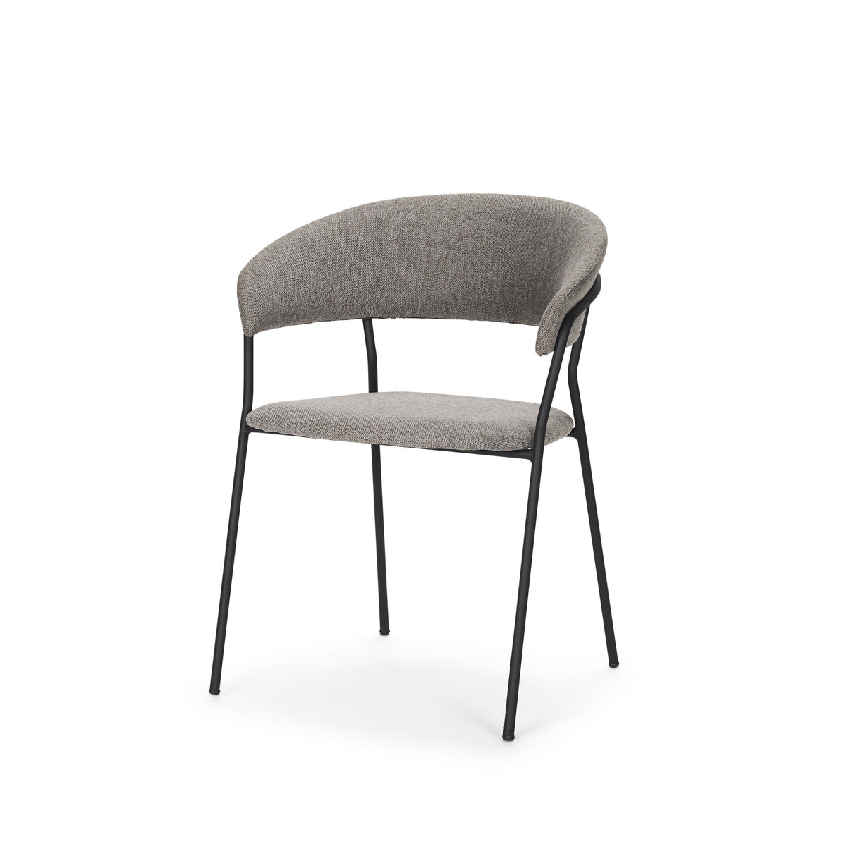 Carolyn Dining Chair w/ Gray Fabric & Matte Black Metal, Set of 2 from Mercana - Luna Furniture