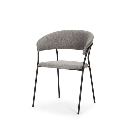 Carolyn Dining Chair w/ Gray Fabric & Matte Black Metal, Set of 2 from Mercana - Luna Furniture