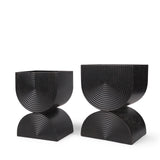 Medina Antiqued Black Tall Metal Planters (Set of 2) from Mercana - Luna Furniture