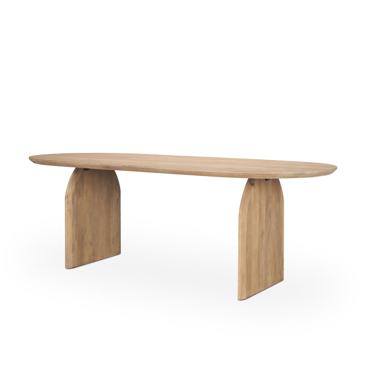 Isla Oval Dining Table w/Light Brown Wood Top & Arched Legs from Mercana - Luna Furniture