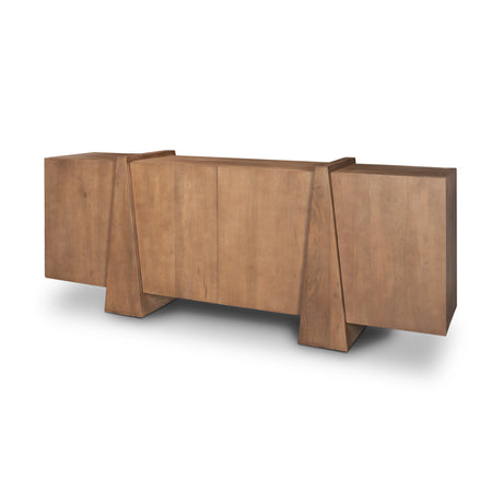 Eula Medium Brown Wood 4-Door Sideboard from Mercana - Luna Furniture