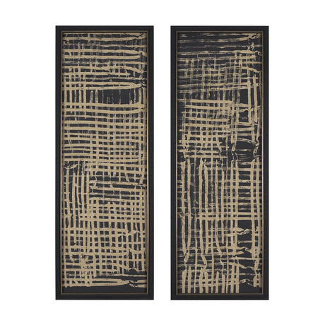 Woven Lines II Tan by Mercana Studio a Hand Embellished Textured Framed Art Print from Mercana - Luna Furniture
