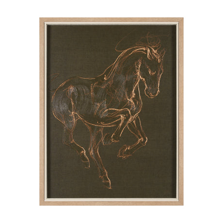 Horse III Olive by Mercana Studio a Hand Embellished Textured Framed Art Print from Mercana - Luna Furniture