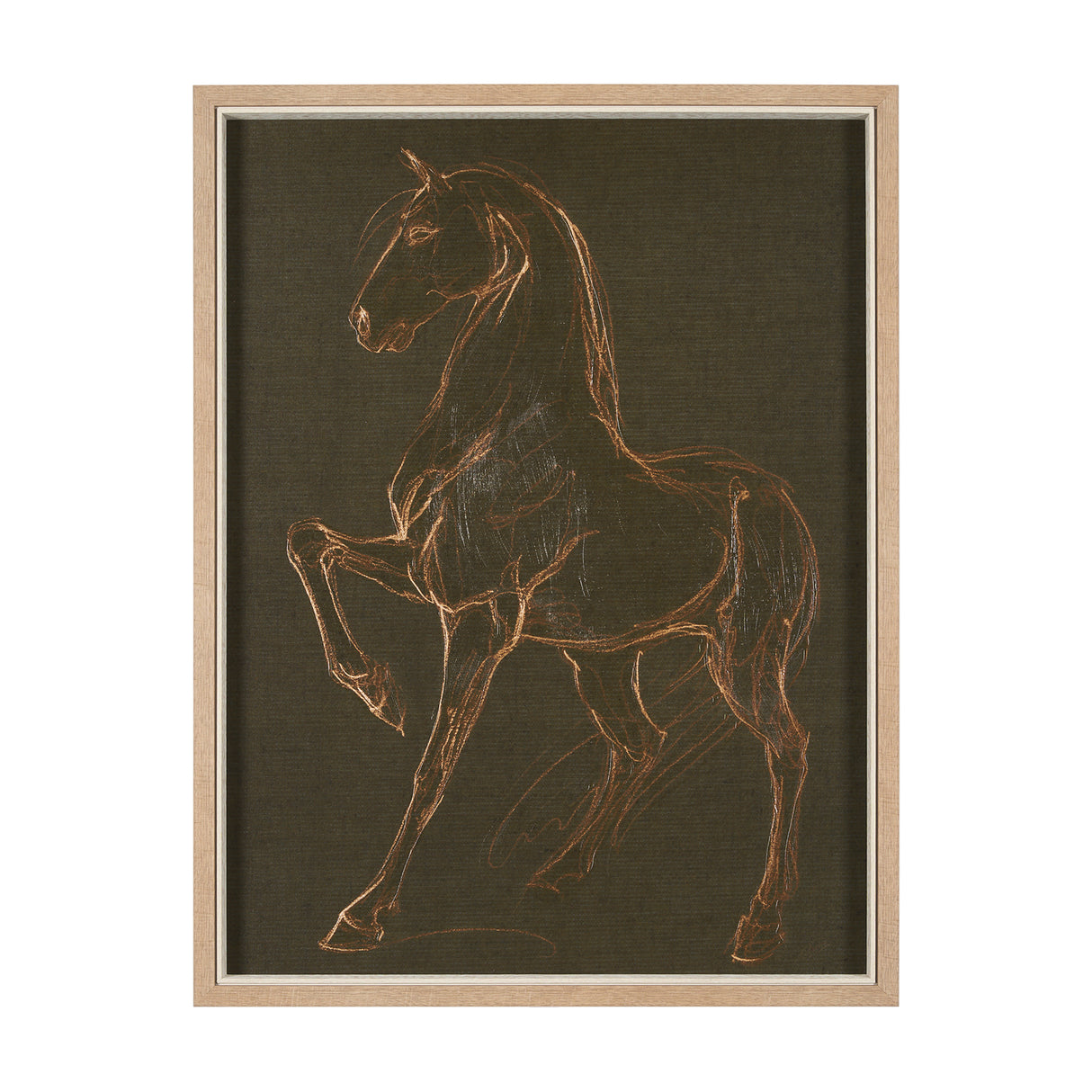 Horse IV Olive by Mercana Studio a Hand Embellished Textured Framed Art Print from Mercana - Luna Furniture