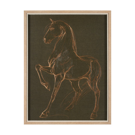 Horse IV Olive by Mercana Studio a Hand Embellished Textured Framed Art Print from Mercana - Luna Furniture
