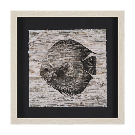 Wood Grain Fish II by Mercana Studio a Hand Embellished Textured Framed Art Print Matted under Glass from Mercana - Luna Furniture