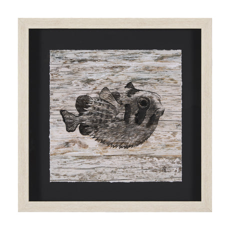Wood Grain Fish III by Mercana Studio Hand Embellished Textured Framed Art Print Matted under Glass from Mercana - Luna Furniture