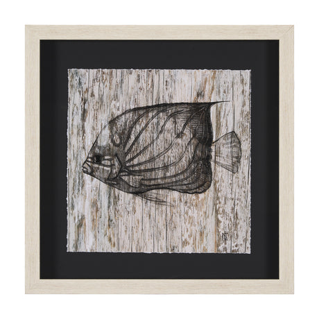 Wood Grain Fish IV by Mercana Studio a Hand Embellished Textured Framed Art Print Matted under Glass from Mercana - Luna Furniture