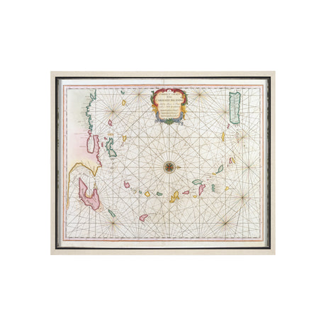The Caribbean Islands, 1715-1750 by Mercana Studio a Hand Embellished Textured Framed Art Print from Mercana - Luna Furniture