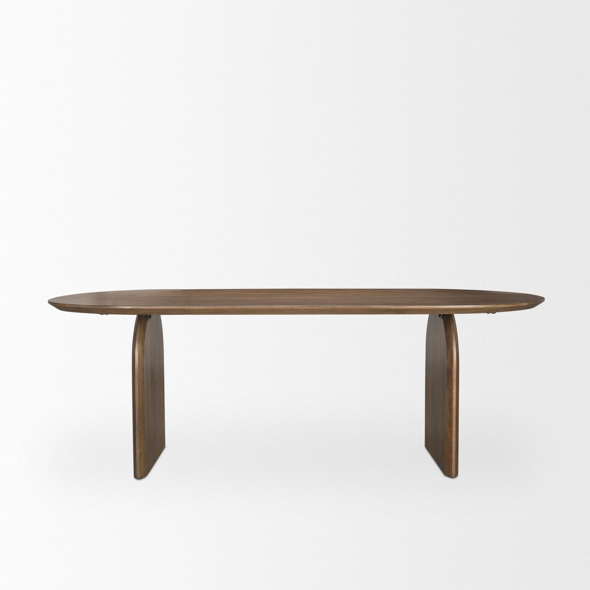 Isla Oval Dining Table w/Dark Brown Wood Top & Arched Legs from Mercana - Luna Furniture
