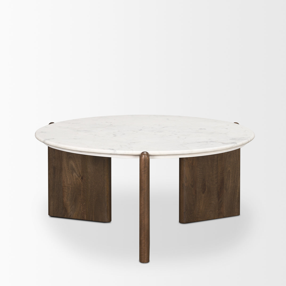 Rumer Dark Brown Wood w/ White Marble Coffee Table from Mercana - Luna Furniture