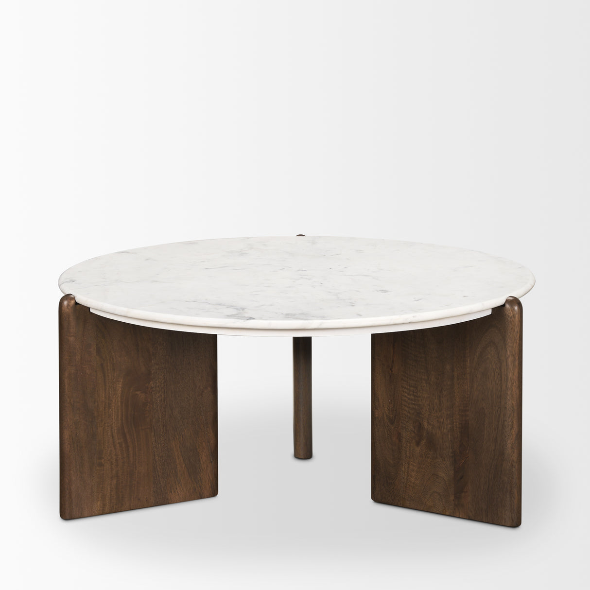 Rumer Dark Brown Wood w/ White Marble Coffee Table from Mercana - Luna Furniture