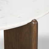 Rumer Dark Brown Wood w/ White Marble Coffee Table from Mercana - Luna Furniture