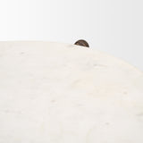 Rumer Dark Brown Wood w/ White Marble Side Table from Mercana - Luna Furniture