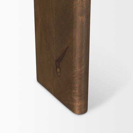 Rumer Dark Brown Wood w/ White Marble Side Table from Mercana - Luna Furniture