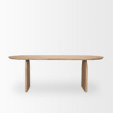 Isla Oval Dining Table w/Light Brown Wood Top & Arched Legs from Mercana - Luna Furniture